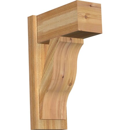 Ekena Millwork Funston Block Rough Sawn Outlooker, Western Red Cedar, 8"W x 16"D x 24"H OUT08X16X24FST05RWR
